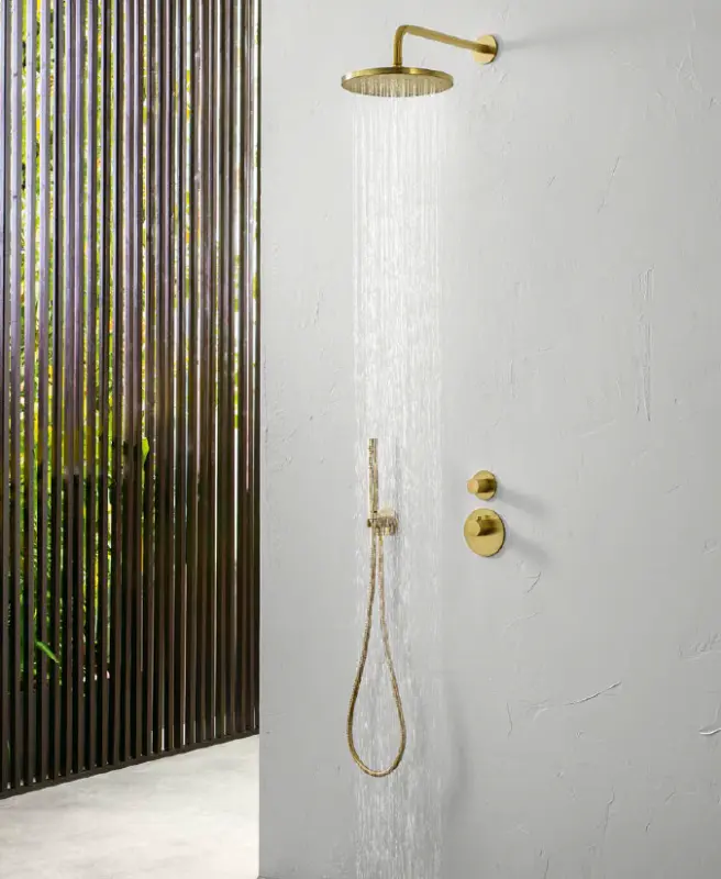 SB Rubinetterie 316 ruční sprchová sada s hadicí a držákem kartáčovaná mosaz PVD 1208953547