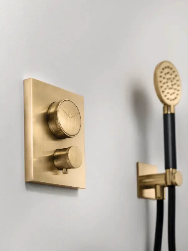 SB Rubinetterie Universale ruční sprchová sada s hadicí a držákem kartáčovaná mosaz zlatá PVD 1208953551