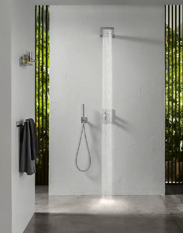 SB 316 čtvercová ruční sprcha se sprchovou hadicí a držákem z nerezové oceli