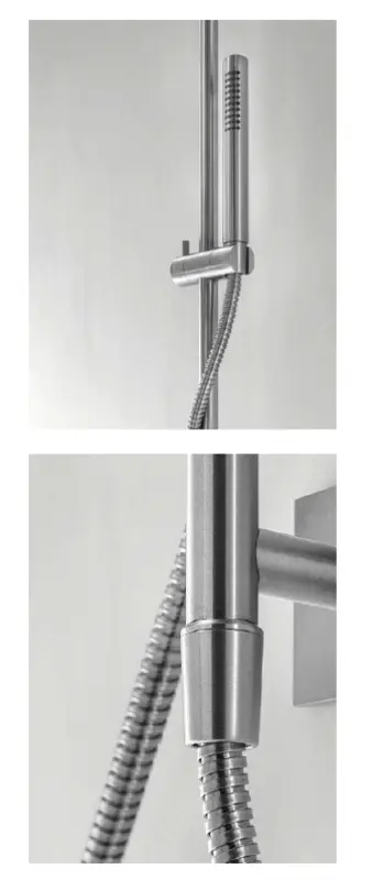 SB 316 Square sprchová sada s ruční sprchou a sprchovou hadicí, nerezová ocel