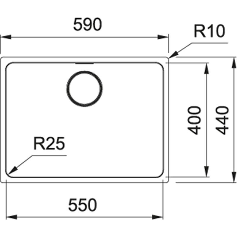 Franke Mythos MYX 110.55 nerezový dřez 55x40 cm podstavba 122.0638.200
