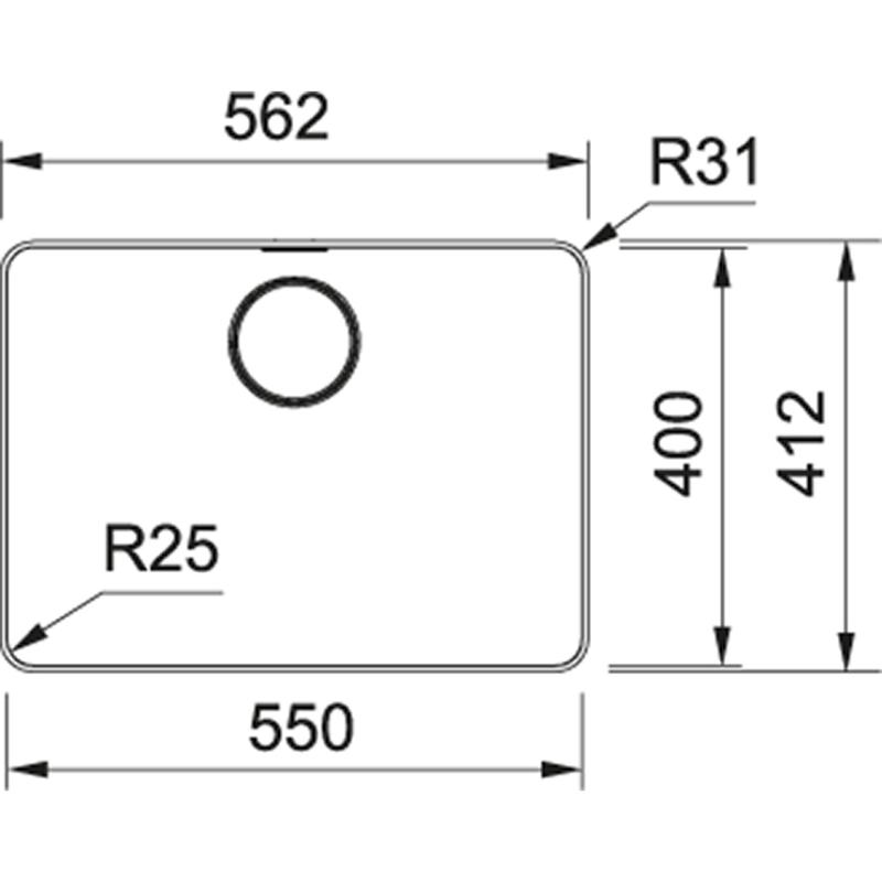 Franke Mythos MYX 210.55 nerezový dřez 55x40cm plochá montáž 127.0638.277