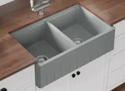 GraniteMy Tradition venkovský dvojitý dřez 2-stranný žulový dřez 80x50cm bílý, montáž na desku, podstavba a rovná montáž 1208953698