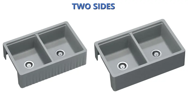 GraniteMy Tradition venkovský dvojitý dřez 2-stranný žulový dřez 80x50cm bílý, montáž na desku, podstavba a rovná montáž 1208953698