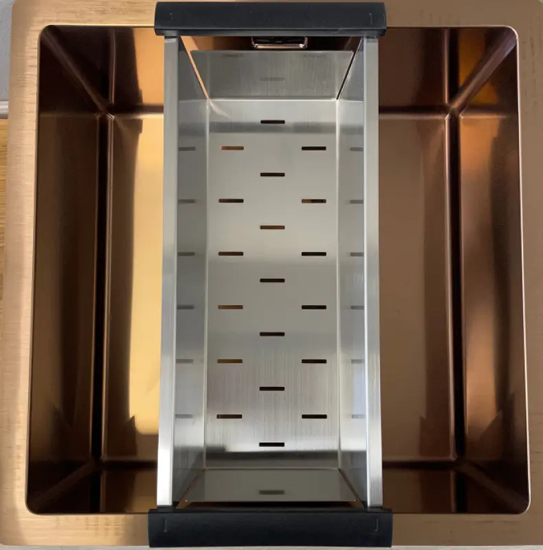 Ausmann kartáčovaná nerezová vložka na zbytky 44x18 cm pro dřez délka 40 cm 1208953722