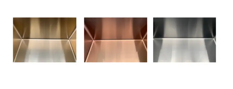 Ausmann Weser nerezový zlatý dřez PVD Gold 45x51 s otvorem pro baterii, spodní montáž, plochá montáž a horní montáž 080891