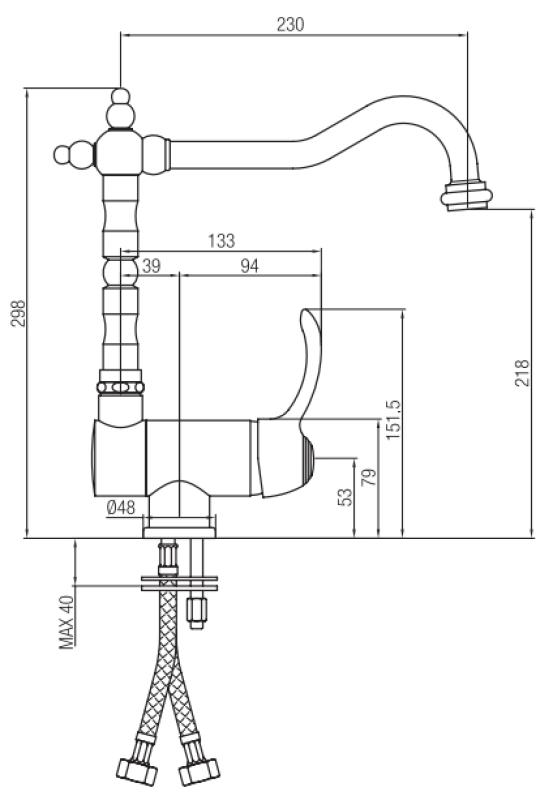 PB Vintage Nostalgická kuchyňská baterie sklápěcí okno bronz 1208953756