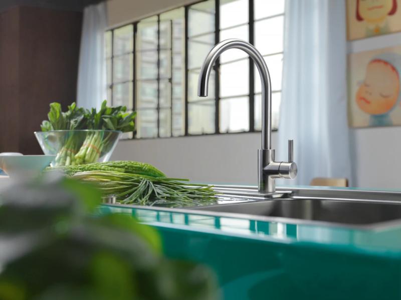 Franke kuchyňská baterie Eos Neo otočný výtok, kompletně z nerezové oceli, 115.0590.044