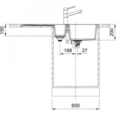 Franke Sirius 2 S2D 651 černý plastový 1,5 jednoapůl dřez s odkapáváním nástavba 100x50 143.0634.554