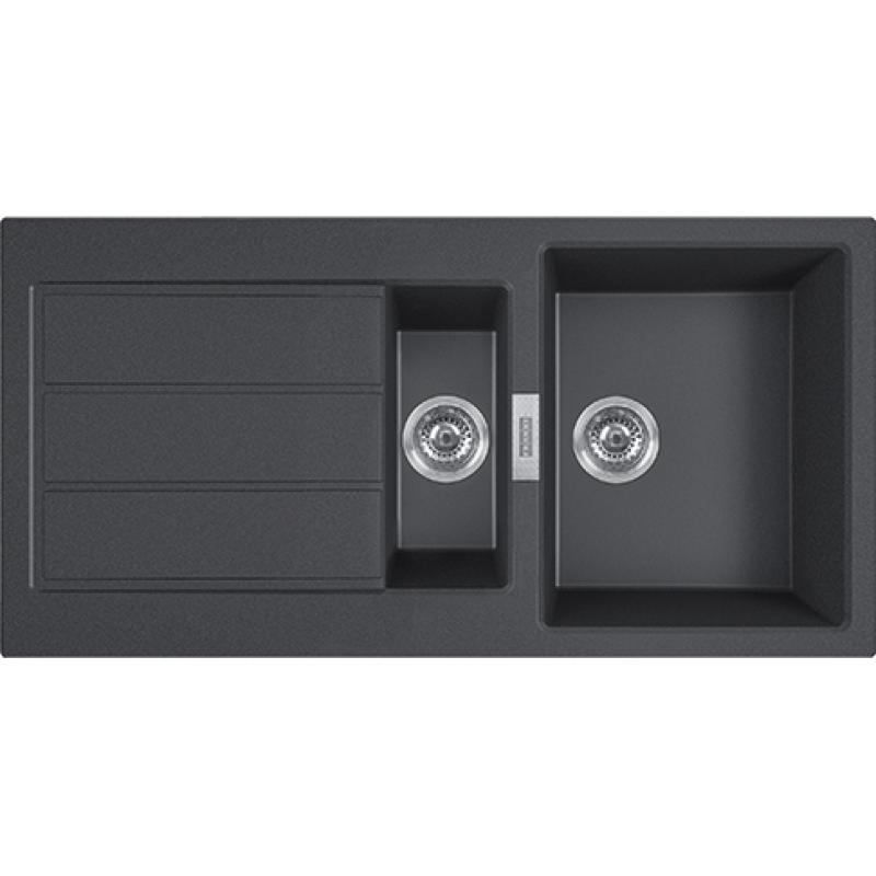 Franke Sirius 2 S2D 651 černý plastový 1,5 jednoapůl dřez s odkapáváním nástavba 100x50 143.0634.554