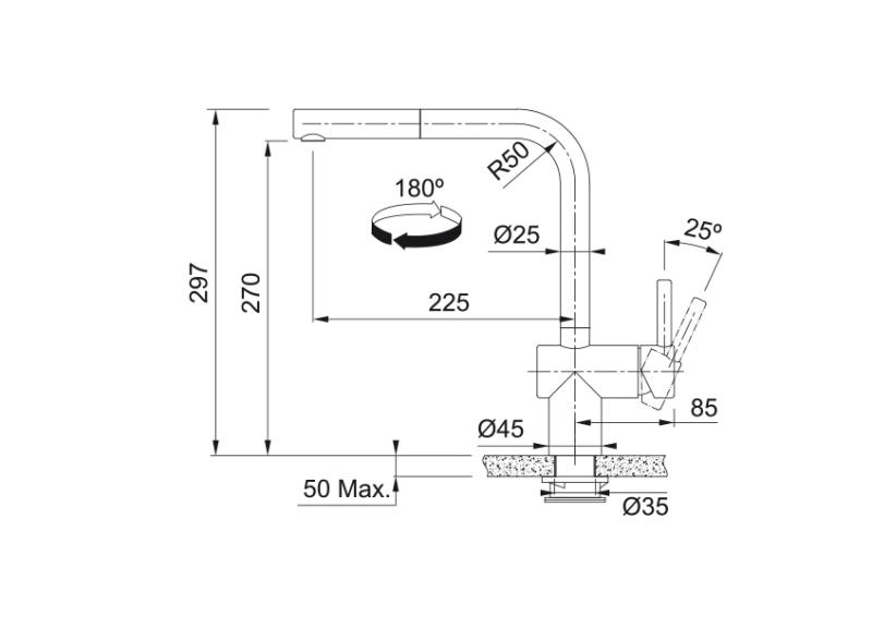 Franke kartáčovaná černá senzorová kuchyňská baterie Atlas Neo s výsuvným výtokem 115.0625.527