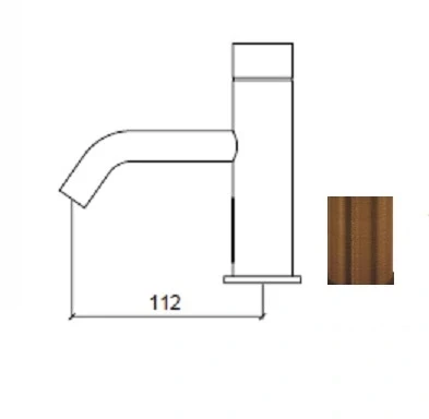 Waterevolution Flow electronic washbasin tap infrared at 230 volts PVD copper T110EECPE