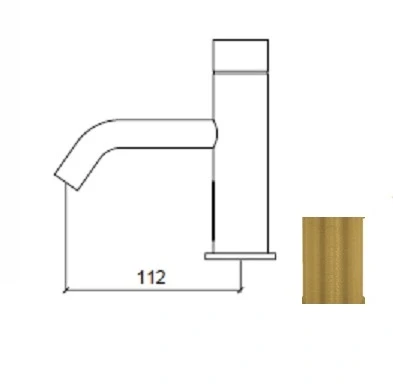 Waterevolution Flow electronic infrared sink faucet, 230 volts, brushed brass T110EEFLE