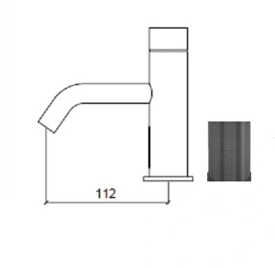 Waterevolution Flow electronic infrared sink faucet, 230 volts, PVD Gun Metal T110EEGME