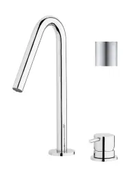 Waterevolution Flow 2-otvorová umyvadlová baterie zcela z nerezové oceli s malým výtokem V 120 mm T1121VIE