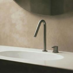 Waterevolution Flow 2otvorová umyvadlová baterie PVD Gun Metal s malým V 120 mm výtokem T1121VGME