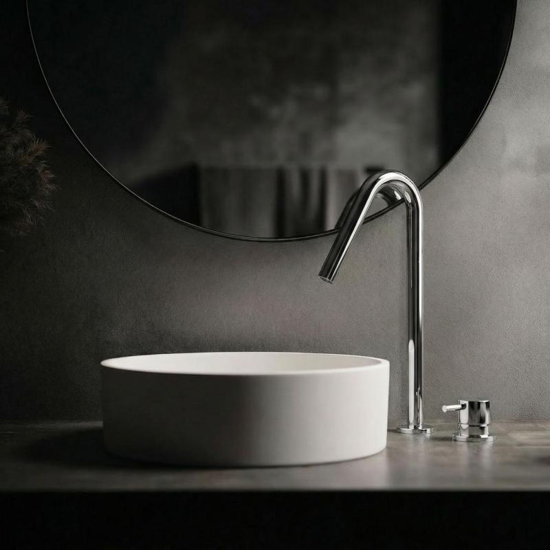 Waterevolution Flow 2-otvorová umyvadlová baterie chrom s vysokým výtokem 120 mm T1122V01