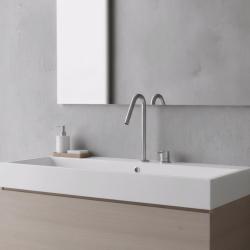 Waterevolution Flow 2-otvorová umyvadlová baterie z nerezové oceli s vysokým výtokem 120 mm T1122VIE