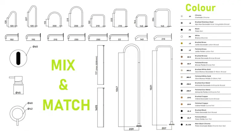 Waterevolution Flow 2-otvorová umyvadlová baterie z nerezové oceli s vysokým výtokem 120 mm T1122VIE
