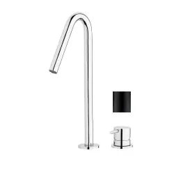 Waterevolution Flow 2-otvorová umyvadlová baterie černá s vysokým výtokem V 120 mm T1122VPR
