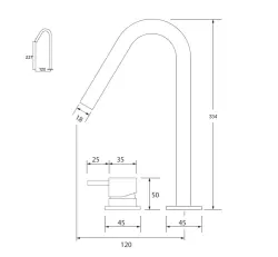Waterevolution Flow 2-otvorová umyvadlová baterie bílá s vysokým výtokem 120mm T1122VBR
