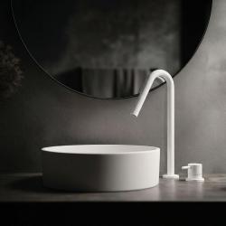 Waterevolution Flow 2-otvorová umyvadlová baterie bílá s vysokým výtokem 120mm T1122VBR