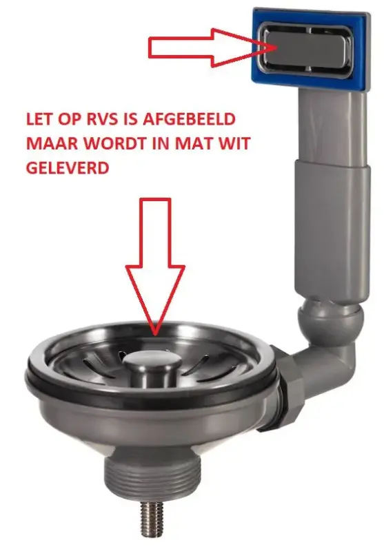 Lorreine dřezový odtokový set matná bílá s přepadem 1208954014