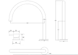 Waterevolution Flow 2-otvorová umyvadlová baterie černá s nízkým U 113mm výtokem T1121UPR