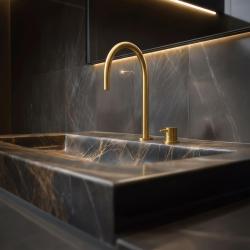 Waterevolution Flow 2-otvorová umyvadlová baterie kartáčovaná mosaz T1121ULE