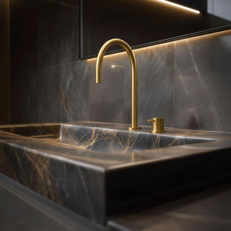 Waterevolution Flow 2-otvorová umyvadlová baterie kartáčovaná mosaz T1121ULE