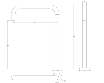 Waterevolution Flow 2-hole sink faucet with high spout 222 stainless steel T122HIE