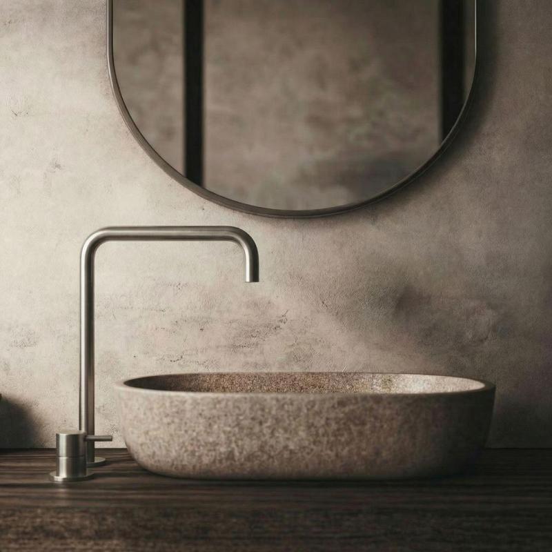 Waterevolution Flow 2-otvorová umyvadlová baterie vysoký výtok 222 Nerezová ocel T122HIE