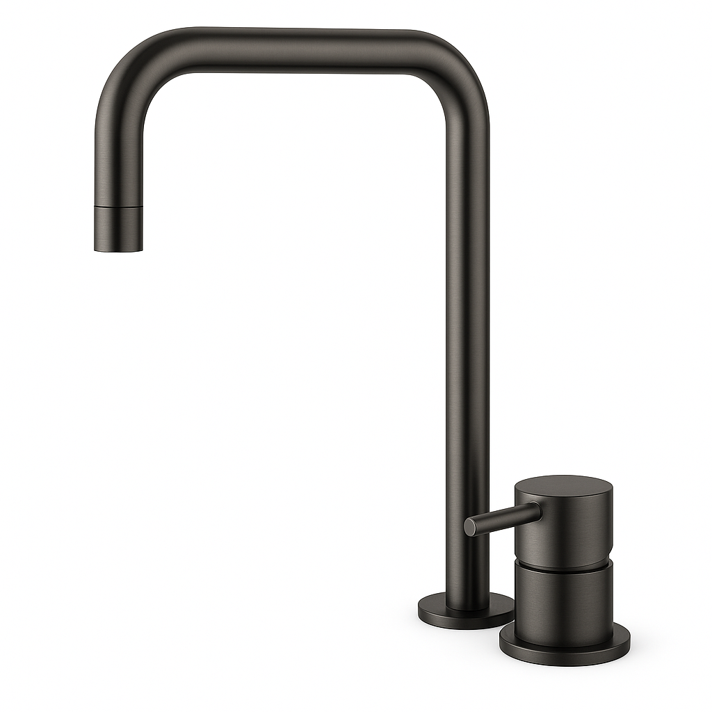 Waterevolution Flow 2-otvorová umyvadlová baterie s vysokým výtokem 222 PVD Gun Metal T122HGME