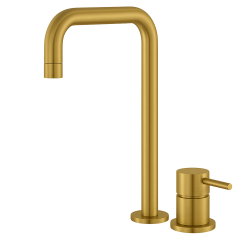 Waterevolution Flow 2-otvorová umyvadlová baterie Vysoký výtok 222 kartáčovaná mosaz T122HLE