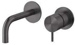 Waterevolution Flow Vestavěná umyvadlová baterie PVD Gun Metal s výtokem 10 cm T116BME-10