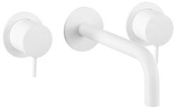 Waterevolution Flow 3-otvorová vestavěná umyvadlová baterie matná bílá s výtokem 10 cm T1163FBR-10