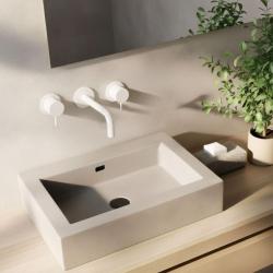 Waterevolution Flow 3-otvorová vestavěná umyvadlová baterie matná bílá s výtokem 10 cm T1163FBR-10