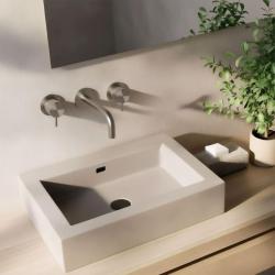 Waterevolution Flow 3-otvorová vestavěná umyvadlová baterie Plně nerezová s výtokem 10 cm T1163FIE-10