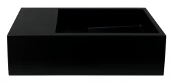 Solid-S Fontánka z kompozitního materiálu, matná černá, šířka 36 x hloubka 18 x výška 10 cm, s krytem, model vlevo bez otvoru pro vodu, 1208954157