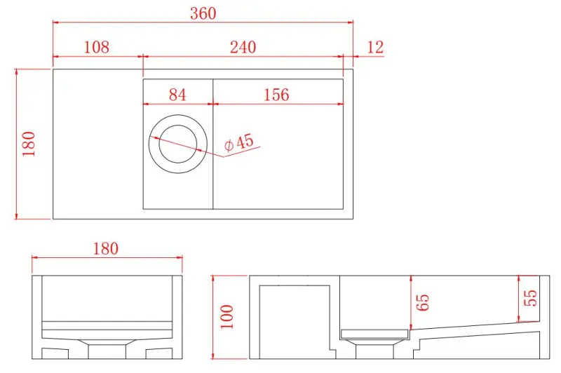 Solid-S Fontánka z kompozitního materiálu, matná černá, šířka 36 x hloubka 18 x výška 10 cm, s krytem, model vlevo bez otvoru pro vodu, 1208954157