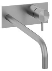 Waterevolution Flow podomítková umyvadlová baterie s krycí deskou, kompletně z nerezu, s výtokem 21 cm, T1161BIE-21