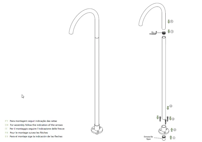 Waterevolution Flow volně stojící umyvadlová baterie výtok PVD kartáčovaná měď T1677CPE