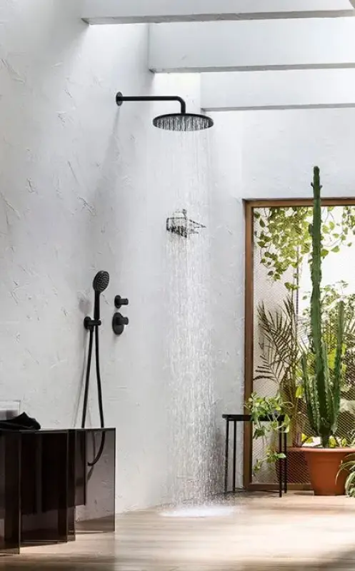 SB Round Sprchová sada matná černá vestavěná kompletní