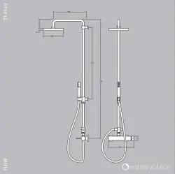 Waterevolution Flow sprchová kombinace s termostatem a dešťovou sprchou PVD Gun Metal T141TGME