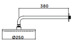 Waterevolution Flow hlavová sprcha 250 mm s nástěnným připojením PVD měď T164125CPE
