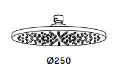 Waterevolution Flow sprchová hlavice 250 mm matná bílá T164325BR