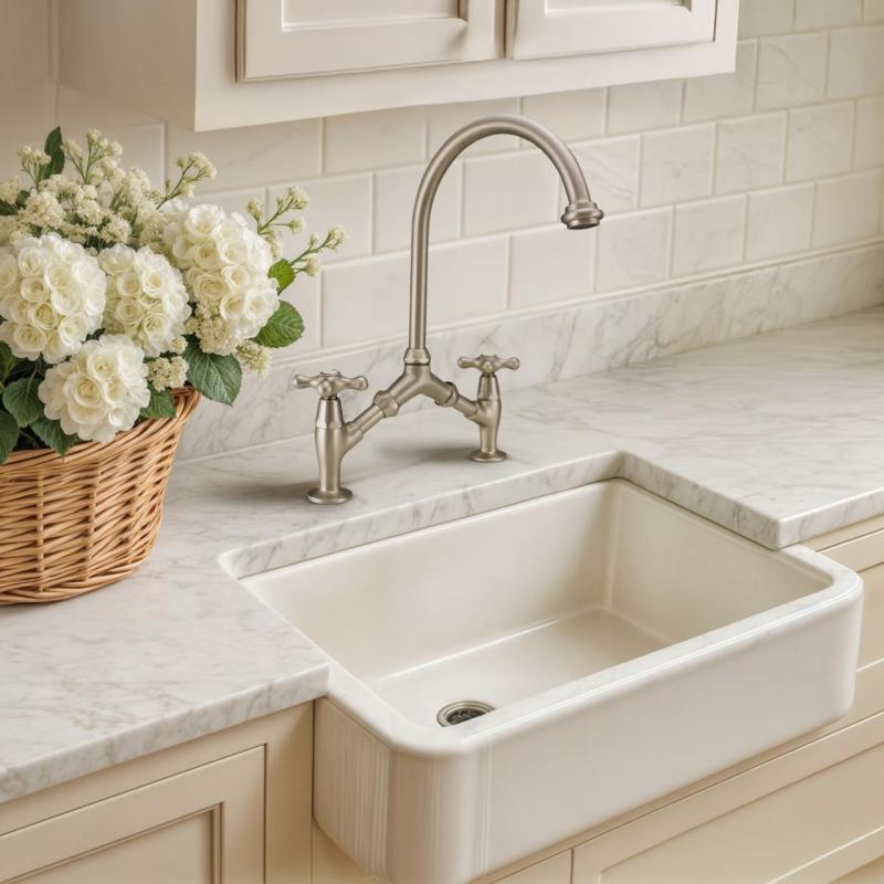 PB classic Nostalgická klasická kuchyňská baterie nerezová s variabilní roztečí 2 otvory 18-25 cm 1208954353