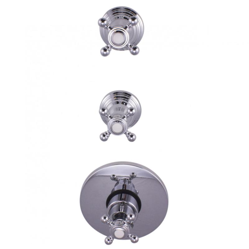 PB Classic nostalgický vestavný sprchový termostat se 2 uzavíracími ventily, chrom
