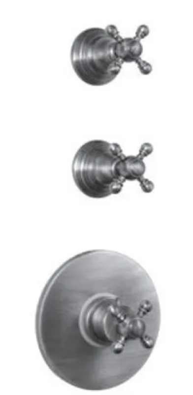 PB Classic nostalgický vestavný sprchový termostat se 2 uzavíracími ventily v nerezovém provedení