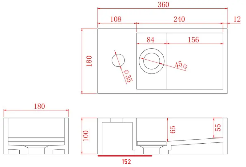 Solid-S Marble pevný povrch umyvadlo B36xD18xH10cm mramor matná černá vlevo s otvorem voor kraan 1208954637